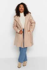 Trendyol Curve Stone Belted Double Breasted Closure Coat