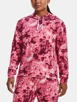 Under Armour Mikina Rival Terry Print Hoodie-PNK - Dámské