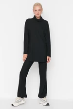 Trendyol Black Turtleneck Tunic-Pants Knitted Suit