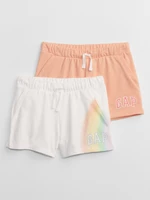 Set of two girls' shorts in white and orange GAP