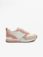 Pink and White Womens Sneakers Michael Kors Allie Stride Trainer - Ladies