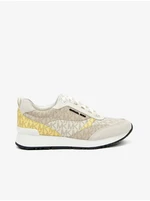 Yellow-Beige Womens Patterned Sneakers Michael Kors Allie - Women