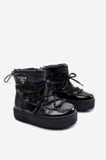 warm lace-up snow boots Black Colin