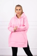 Insulated sweatshirt with slits on the sides light pink