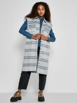 Light gray checkered long vest Noisy May Lulla - Ladies