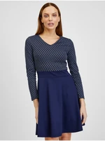 Orsay Dark blue ladies patterned dress - Women