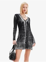 Grey and black women's dress Desigual Asturias