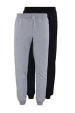 Trendyol Grey-Black Regular/Normal Cut Elasticized Jogger 2 Pack Sweatpants
