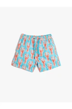 Koton Marine Shorts Lobster Printed Fishnet Lined.