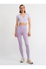 Dilvin 7923 Stonewash Heeled Leggings-lilac