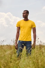 Yellow Iconic Combed Cotton T-shirt Fruit of the Loom