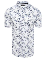 Dstreet Men's White Short Sleeve Shirt