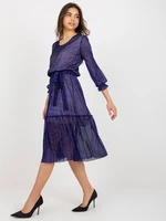 Navy blue cocktail dress with wide frills