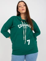 Dark green plus size blouse in sporty style