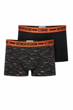 Henderson Ozzy 38288-MLC 2ks Pánské boxerky M grafitovo (tmavě šedá) - oranžová
