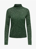 Green women's brindle turtleneck sweater JDY Novalee - Women