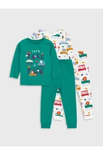 LC Waikiki Crew Neck Long Sleeve Baby Boy Pajamas Set 2-Pack