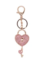 Key chain Heart with key BR-10 pink