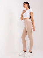 Beige basic high-waisted leggings RUE PARIS