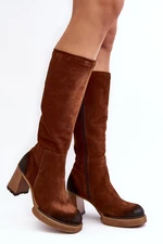 Women's high-heeled suede boots Lemar Brown Ceraxa