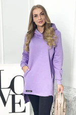 Insulated sweatshirt with longer back purple