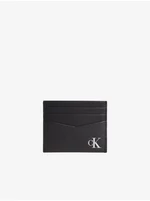 Černé pánské kožené pouzdro na karty Calvin Klein Jeans - Pánské