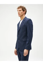 Koton Blazer Jacket with Buttons, Pockets, Stitching Detail, Slim Fit