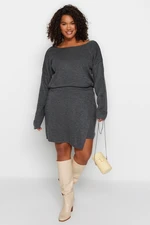 Trendyol Curve Anthracite Mini Knitwear Short Skirt