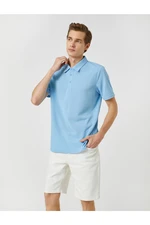 Koton Basic T-Shirt Polo Neck Buttoned Short Sleeves