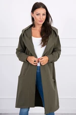 Hooded cape oversize khaki