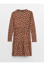 LC Waikiki Crew Neck Polka Dot Long Sleeve Maternity Dress