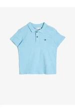 Koton Polo Neck Cotton Fabric Buttoned T-Shirt with Buttoned Chest Short Sleeves.