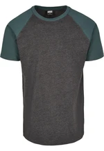 Raglan Contrast Tee charcoal green/bottlegreen