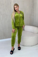 Velour set sweatshirt + kiwi trousers