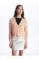 LC Waikiki V-Neck Plain Long Sleeve Women's Knitwear Cardigan