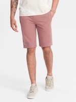 Ombre Men's BASIC cotton sweat shorts - dark pink