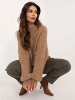 Brown women's oversized knitted sweater OCH BELLA