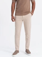 Ombre CARROT men's pants in structured two-tone knit - beige