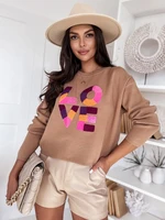 Női oversize pulóver HARPER camel Dstreet