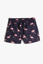 Koton Boys' Flamingo Printed Tie Waist Beach Shorts 3skb00037bw