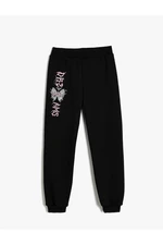 Koton Jogger Sweatpants Butterfly Printed Elastic Waist