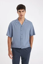 DEFACTO Relax Fit Relaxed Fit Crinkle Short Sleeve Shirt