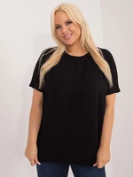 Plus size black casual blouse