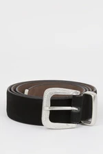 DEFACTO Women's Large Buckle Faux Leather Casual Belt