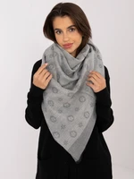 Grey patterned women's scarf