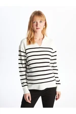 LC Waikiki Polo Neck Striped Long Sleeve Maternity Knitwear Sweater