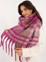 Light purple and khaki thick women's scarf