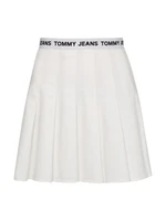 Tommy Jeans Skirt - TJW LOGO WAISTBAND PLEATED MINI white