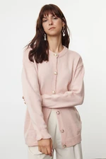 Trendyol Pink Soft Texture Jacket Look Knitwear Cardigan