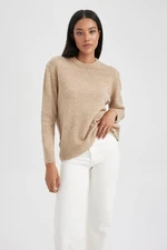 DEFACTO Regular Fit V Neck Premium Soft Wool Textured Sweater